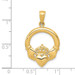 14K Yellow Gold Polished Claddagh Pendant 31mm length - (A83-460) 14K Yellow Gold Polished Claddagh Pendant 31mm length - (A83-460)