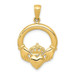 14K Yellow Gold Polished Claddagh Pendant 31mm length - (A83-460) 14K Yellow Gold Polished Claddagh Pendant 31mm length - (A83-460)