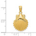 14K Yellow Gold Scallop Shell Pendant 15mm width - (A85-444)