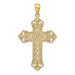 14K Yellow Gold Polished Large Rope Frame Filigree Cross Pendant - (A85-519) 14K Yellow Gold Polished Large Rope Frame Filigree Cross Pendant - (A85-519)