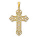 14K Yellow Gold Polished Large Rope Frame Filigree Cross Pendant - (A85-519) 14K Yellow Gold Polished Large Rope Frame Filigree Cross Pendant - (A85-519)