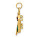 14K Yellow Gold With Green Enamel 3-D Pool Table Charm Pendant - (A91-451)