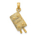 14K Yellow Gold With Green Enamel 3-D Pool Table Charm Pendant - (A91-451)