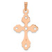 14K Rose Gold Polished Fleur De Lis Cross Pendant - (B11-527) 14K Rose Gold Polished Fleur De Lis Cross Pendant - (B11-527)