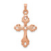 14K Rose Gold Polished Fleur De Lis Cross Pendant - (B11-527) 14K Rose Gold Polished Fleur De Lis Cross Pendant - (B11-527)