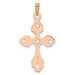 14K Rose Gold Polished Fleur De Lis Cross Pendant - (B11-527) 14K Rose Gold Polished Fleur De Lis Cross Pendant - (B11-527)
