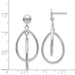 14K White Gold Polished Oval Dangle Post Earrings - (B42-546)