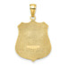 14K Yellow Gold Large Police Badge Pendant - (A83-182) 14K Yellow Gold Large Police Badge Pendant - (A83-182)