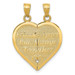 14K Yellow Gold Reversible Forever and Ever Break-apart Heart Pendant - (A83-444)