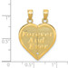 14K Yellow Gold Reversible Forever and Ever Break-apart Heart Pendant - (A83-444)