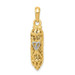 14K Yellow Gold & Rhodium Mezuzah with Shin Charm - (A83-948) 14K Yellow Gold & Rhodium Mezuzah with Shin Charm - (A83-948)