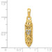14K Yellow Gold & Rhodium Mezuzah with Shin Charm - (A83-948) 14K Yellow Gold & Rhodium Mezuzah with Shin Charm - (A83-948)