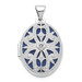 14K White Gold 21mm Oval with Diamond Vintage Locket 30x21mm - (A99-461)
