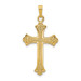 14K Yellow Gold Textured and Polished Fleur de lis Cross Pendant - (A99-995) 14K Yellow Gold Textured and Polished Fleur de lis Cross Pendant - (A99-995)