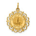14K Yellow Gold Our Lady of Fatima Medal Pendant 19mm width - (B11-177)