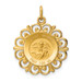 14K Yellow Gold Saint Michael Medal Charm 19mm width - (B14-327)