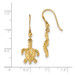 14K Yellow Gold Polished & Textured Diamond-cut Turtle Shepherd Hook Earrings - (B41-441) 14K Yellow Gold Polished & Textured Diamond-cut Turtle Shepherd Hook Earrings - (B41-441)