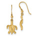 14K Yellow Gold Polished & Textured Diamond-cut Turtle Shepherd Hook Earrings - (B41-441) 14K Yellow Gold Polished & Textured Diamond-cut Turtle Shepherd Hook Earrings - (B41-441)
