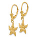 14K Yellow Gold Starfish Leverback Earrings - (B44-289) 14K Yellow Gold Starfish Leverback Earrings - (B44-289)