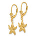 14K Yellow Gold Starfish Leverback Earrings - (B44-289) 14K Yellow Gold Starfish Leverback Earrings - (B44-289)