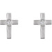 14K White Gold Cross Earrings - (B44-724) 14K White Gold Cross Earrings - (B44-724)