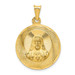 14K Yellow Gold Polished & Diamond-cut Sagrado Corazon Circle Pendant - (A85-638) 14K Yellow Gold Polished & Diamond-cut Sagrado Corazon Circle Pendant - (A85-638)