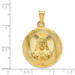 14K Yellow Gold Polished & Diamond-cut Sagrado Corazon Circle Pendant - (A85-638) 14K Yellow Gold Polished & Diamond-cut Sagrado Corazon Circle Pendant - (A85-638)