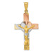 14K Yellow Gold and Rhodium Iona Crucifix Cross Pendant - (A85-849) 14K Yellow Gold and Rhodium Iona Crucifix Cross Pendant - (A85-849)