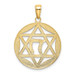 14K Yellow Gold Two-tone Jewish Star with Chai In Round Pendant - (A85-982) 14K Yellow Gold Two-tone Jewish Star with Chai In Round Pendant - (A85-982)