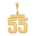 14k Yellow Gold Medium Polished Number 55 Charm - (A86-629)