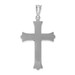 Crucifix Pendant with Textured Ray Pattern Cross and Budded Ends - 14K White Gold - (A87-568) Crucifix Pendant with Textured Ray Pattern Cross and Budded Ends - 14K White Gold - (A87-568)