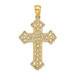14K Yellow Gold Budded Cross Charm Pendant - (A89-797) 14K Yellow Gold Budded Cross Charm Pendant - (A89-797)