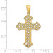 14K Yellow Gold Budded Cross Charm Pendant - (A89-797) 14K Yellow Gold Budded Cross Charm Pendant - (A89-797)