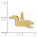 14K Yellow Gold Solid Polished 3-Dimensional Mallard Charm Pendant - (A90-550)