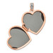 14K Rose Gold 18mm Vintage Heart with Diamond blk interior Locket - (A99-262)