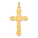 14K Yellow Gold Polished Budded Cross Pendant - (B11-404)
