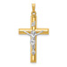14K Two-tone Gold INRI Hollow Crucifix Pendant 39mm length - (B11-497) 14K Two-tone Gold INRI Hollow Crucifix Pendant 39mm length - (B11-497)