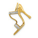 14K Yellow Gold Solid 3-Dimensional Diamond Accent High Heel Charm - (B13-595)