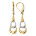 Leslie's 14K Two-tone Gold Polished Dangle Leverback Earrings 41mm length - (B44-286) Leslie's 14K Two-tone Gold Polished Dangle Leverback Earrings 41mm length - (B44-286)