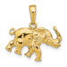 14K Yellow Gold Satin 3-D Elephant Pendant - (A83-227)