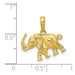 14K Yellow Gold Satin 3-D Elephant Pendant - (A83-227)