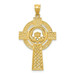 14K Yellow Gold Celtic Claddagh Cross Pendant - (A83-356) 14K Yellow Gold Celtic Claddagh Cross Pendant - (A83-356)