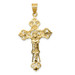 14K Yellow Gold INRI Fleur De Lis Crucifix Pendant - (A83-504) 14K Yellow Gold INRI Fleur De Lis Crucifix Pendant - (A83-504)