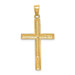 14K Yellow Gold Polished Cross Pendant 40mm length - (A84-639)