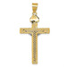 14K Two-tone Gold INRI Crucifix Pendant 52mm length - (A86-495) 14K Two-tone Gold INRI Crucifix Pendant 52mm length - (A86-495)