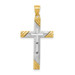 14K Two-tone Gold Diamond-cut Cross Pendant 38mm length - (A86-943)