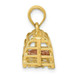 14K Two-tone Gold Polished 3-Dimensional Lobster Trap Pendant - (A87-191)