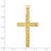 14k Yellow Gold Polished and Textured Diamond-cut Latin Cross Pendant - (A87-460)