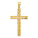 14k Yellow Gold Polished and Textured Diamond-cut Latin Cross Pendant - (A87-460)