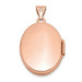 14K Rose Gold 21mm Oval with Diamond Vintage Black Interior Locket - (A99-282)